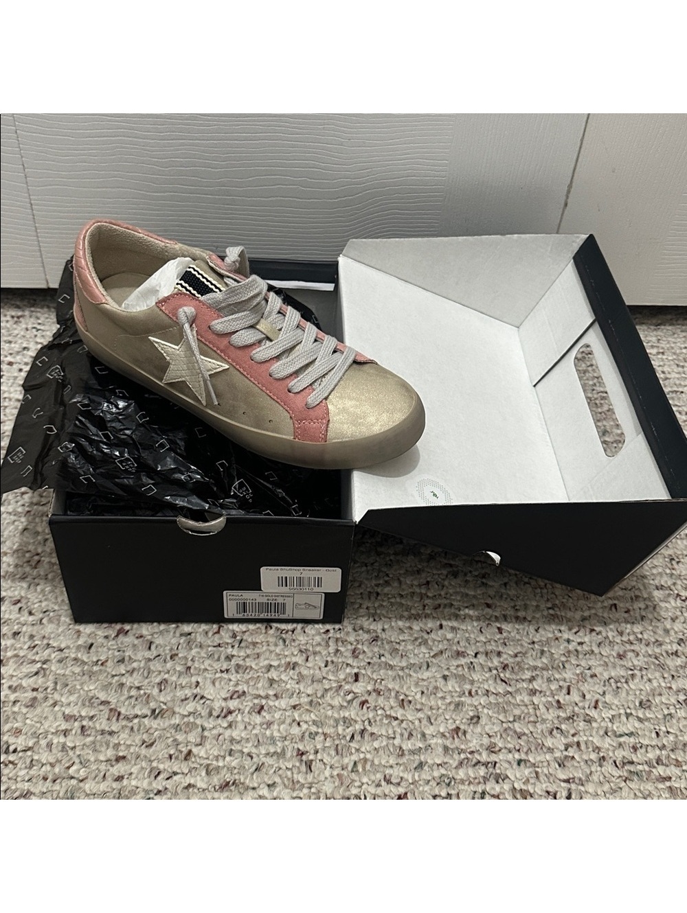 ShuShop Pink and Gold Women's Sneakers